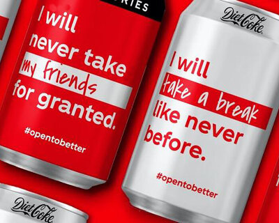 coca-cola replaces iconic logo with hopeful new year's resolutions