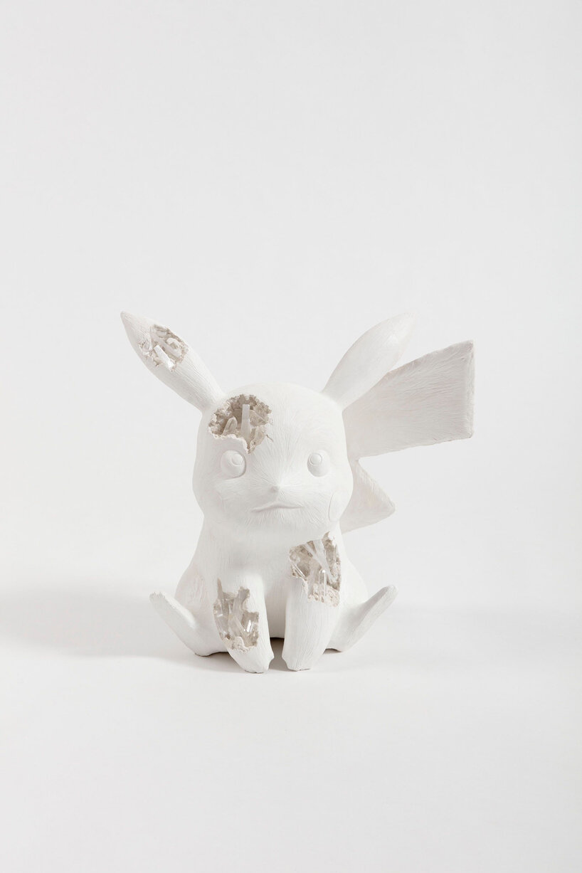 daniel arsham exhibits eroded classical sculptures alongside pokémon at perrotin new york