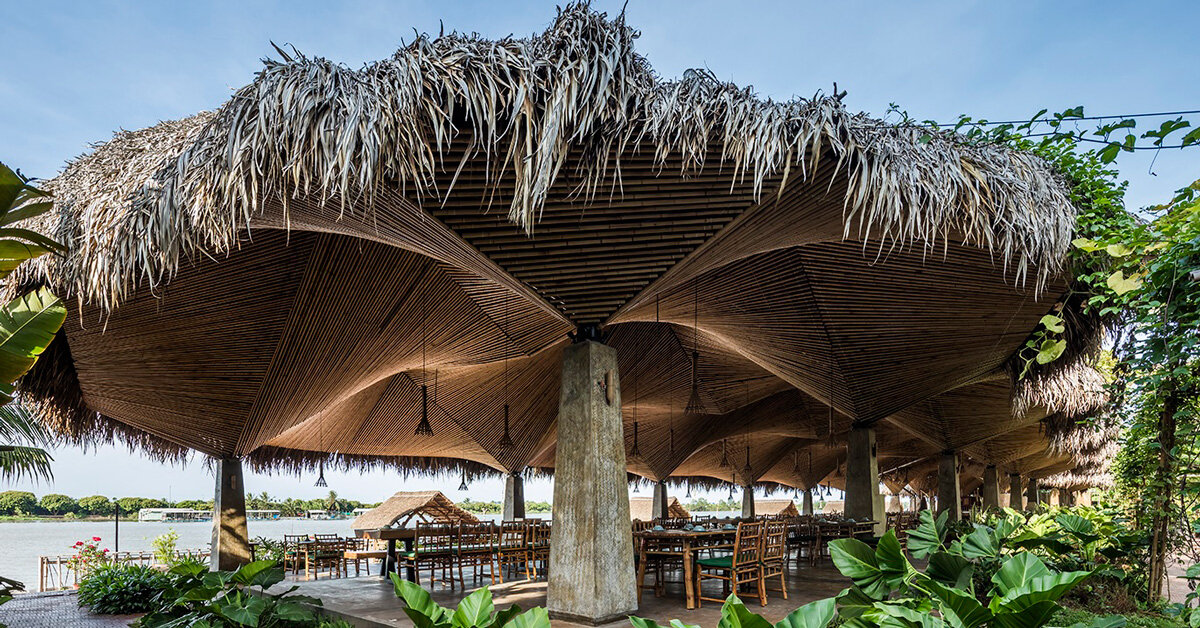 Ddconcept Tops Restaurant In Vietnam With Three Dimensional Bamboo Ceiling