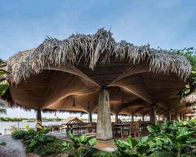 DDconcept tops restaurant in vietnam with three-dimensional bamboo ceiling
