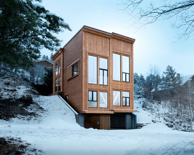 rever & drage architects completes its slender timber dwelling, 'zieglers nest'