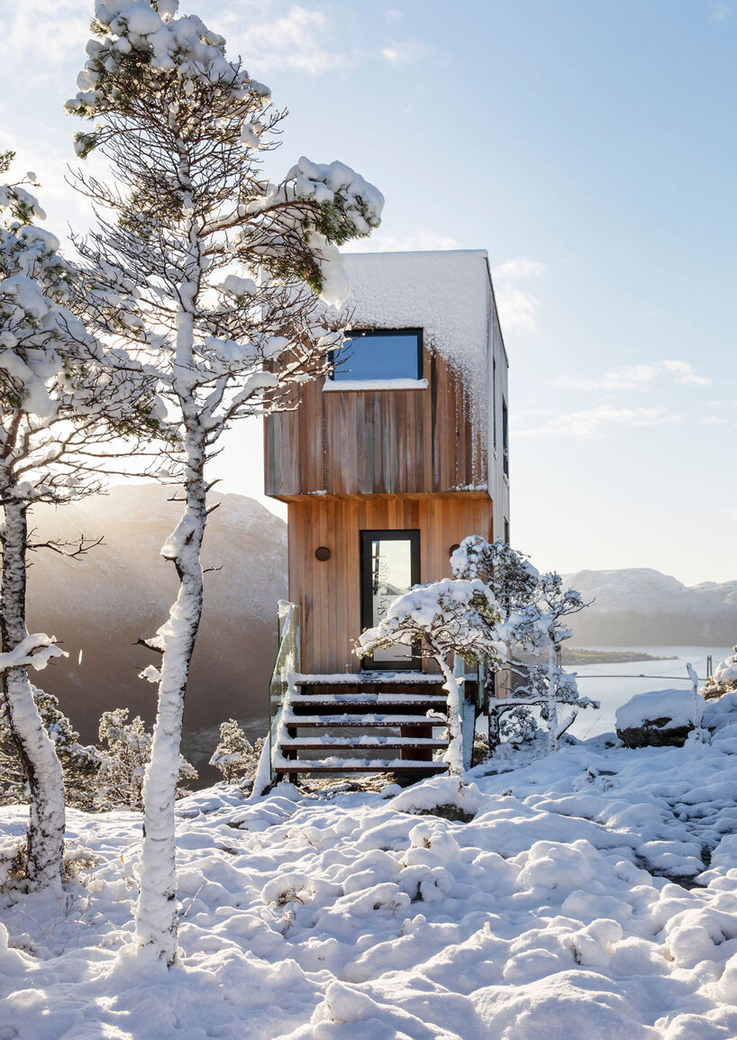 concept hotel 'the bolder' hovers high above a norwegian fjord