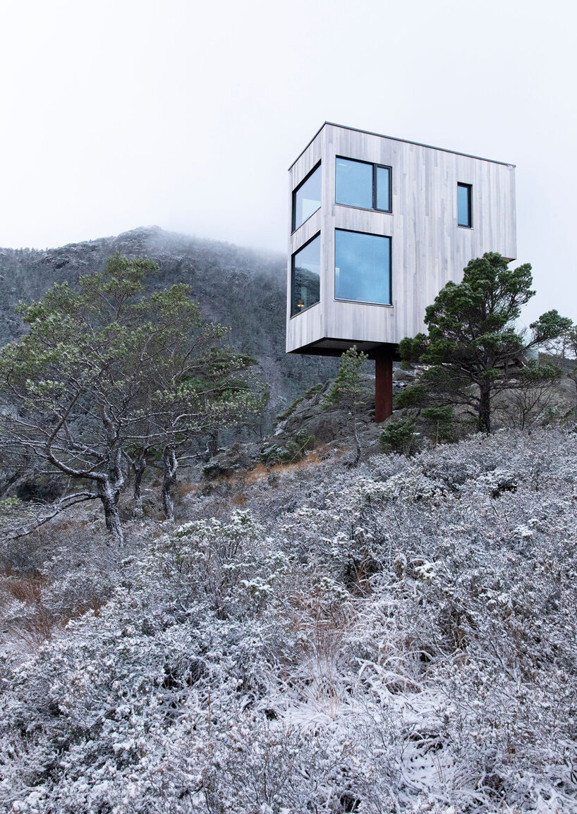 concept hotel 'the bolder' hovers high above a norwegian fjord