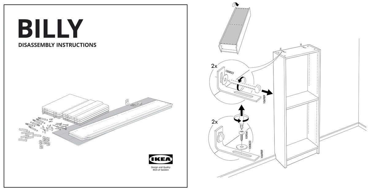 Ikea Launches Disassembly Instructions, Ikea Billy Bookcase Assembly Instructions