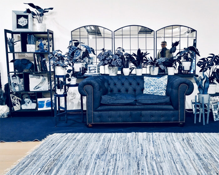 ian berry recreates his lockdown living room entirely in denim