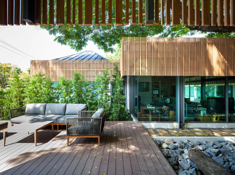 junsekino plans 'o-tree house' around a lush courtyard in thailand designboom