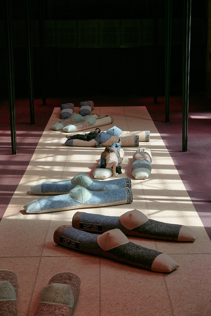 patricia urquiola upcycled super-sized socks fill the NGV's great hall