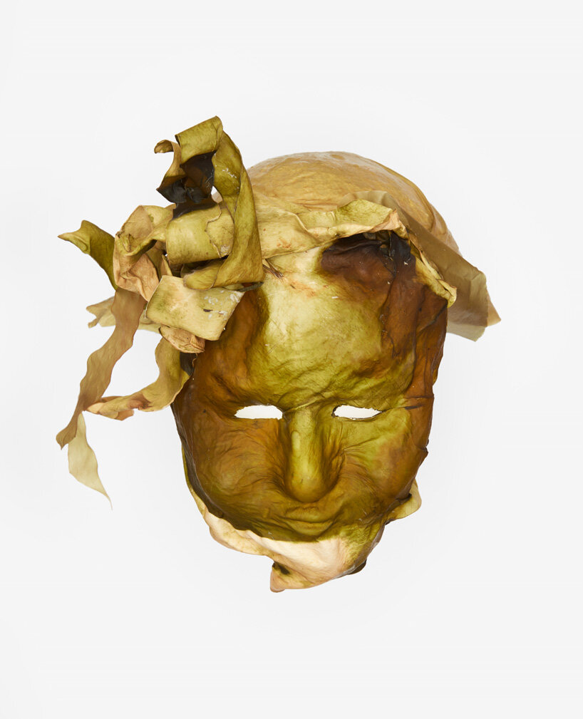 katrín thorvaldsdottir sculpts intricate masks using raw organic kelp from the icelandic ocean - 5