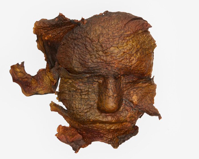 katrín thorvaldsdottir sculpts intricate masks using raw organic kelp from the icelandic ocean