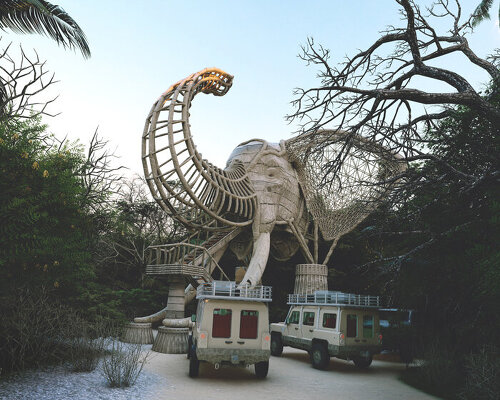thilina liyanage's elephant-shaped 'safari observation deck' boldly expresses its function