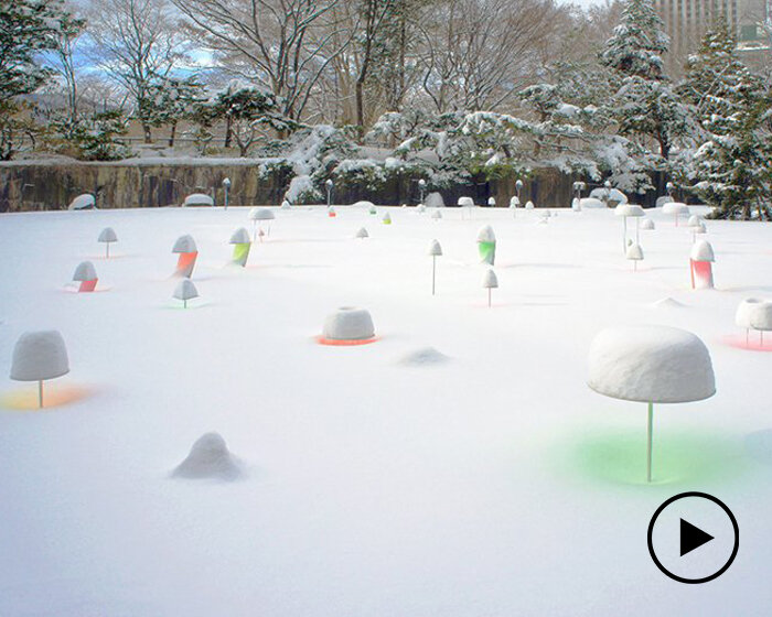 toshihiko shibuya casts colored reflections with winter art installation in japan