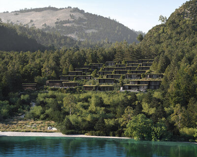 'waimarino' lodge will nestle into the landscape of new zealand