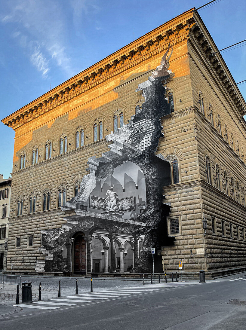 JR looks inside florence's palazzo strozzi with new monumental collage