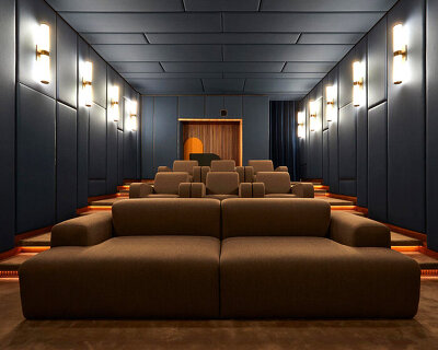 ahochdrei turns a coal cellar into a home cinema in a mies van der rohe designed villa