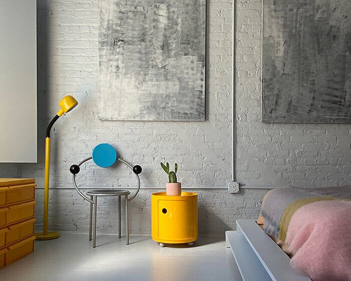 bespoke furniture + bright pops of color decorate brooklyn apartment by antonio monserrat