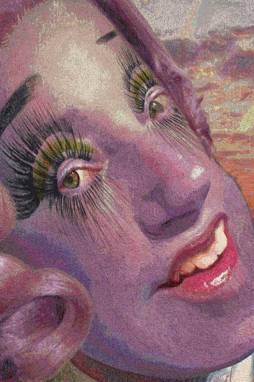 cindy sherman weaves her instagram pictures into tapestries at sprüth magers, los angeles