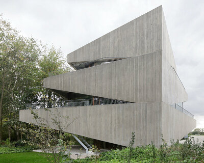 graux & baeyens architecten stacks concrete wedges to form 'house N-DP' in belgium