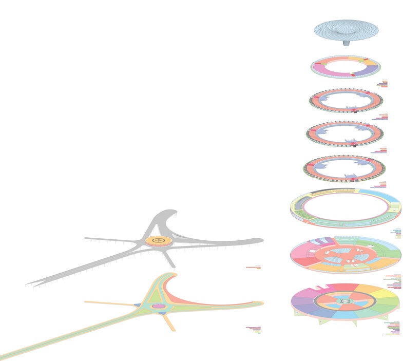 hayri atak envisions a floating hotel that revolves around a central axis designboom