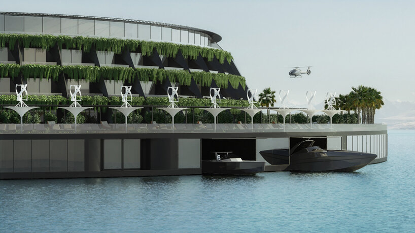 hayri atak envisions a floating hotel that revolves around a central axis designboom