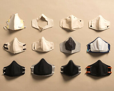 LAYER designs refillable sanitizer bottles and a layered cloth mask for wellness brand