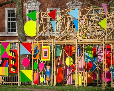 morag myerscough builds immersive bamboo installation in london to stimulate hope and joy