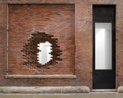 snarkitecture playfully sculpts historic detroit brickwork for library street collective gallery