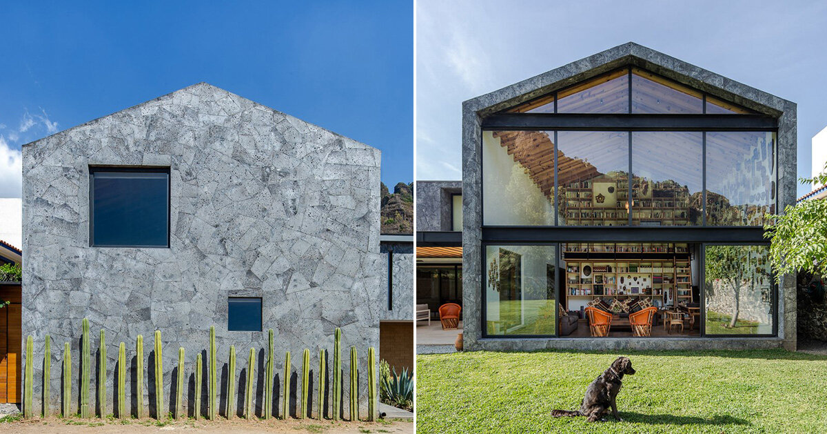 Form design idea #399: stone clad volumes form ‘casa texcal’ by HGR arquitectos within mexican countryside