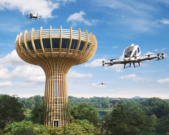 ehang unveils tree-like vertiports for its autonomous passenger drones