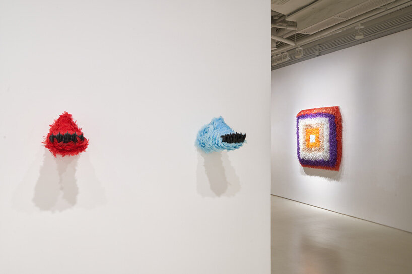 paola pivi on the ephemeral nature of her feathered bear feet rainbow at massimo de carlo