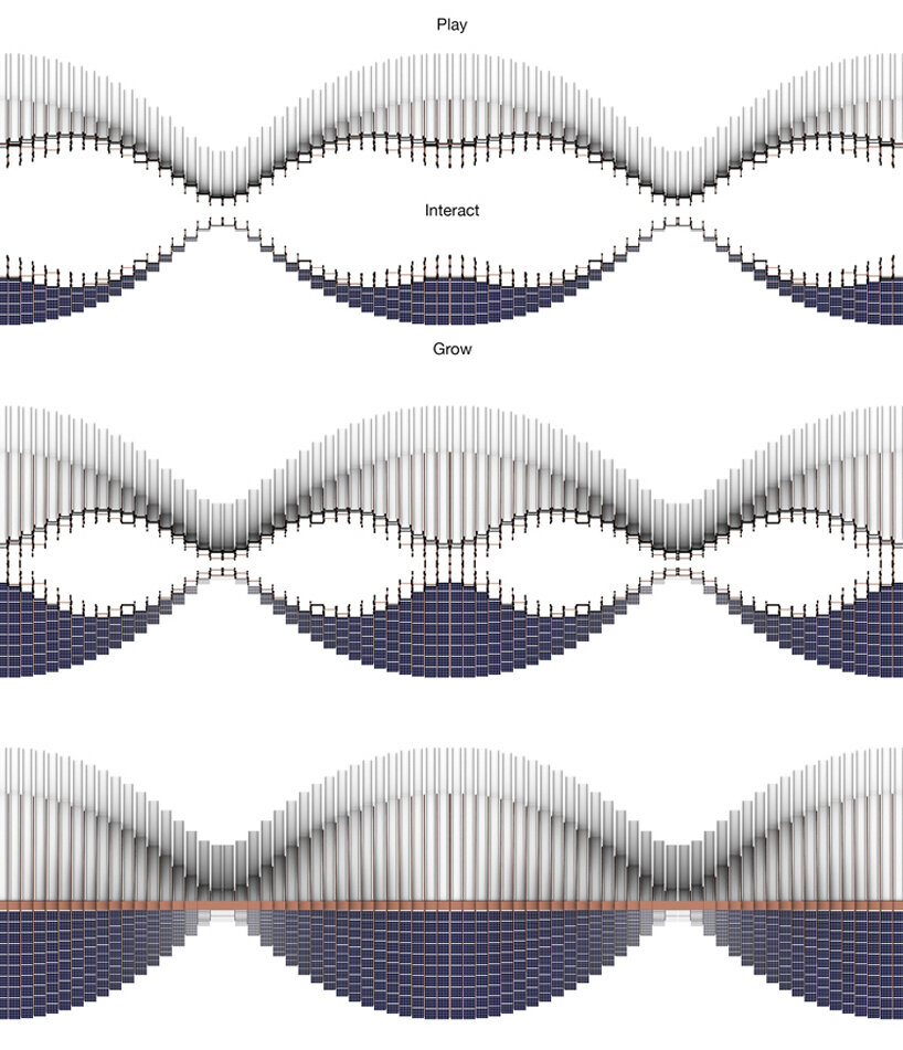 NUDES plans an undulating 'solar mountain' for burning man's fly ranch designboom