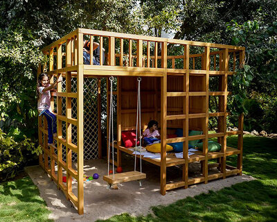 wooden kids retreat is a shared learning place for 3 families in karachi, pakistan