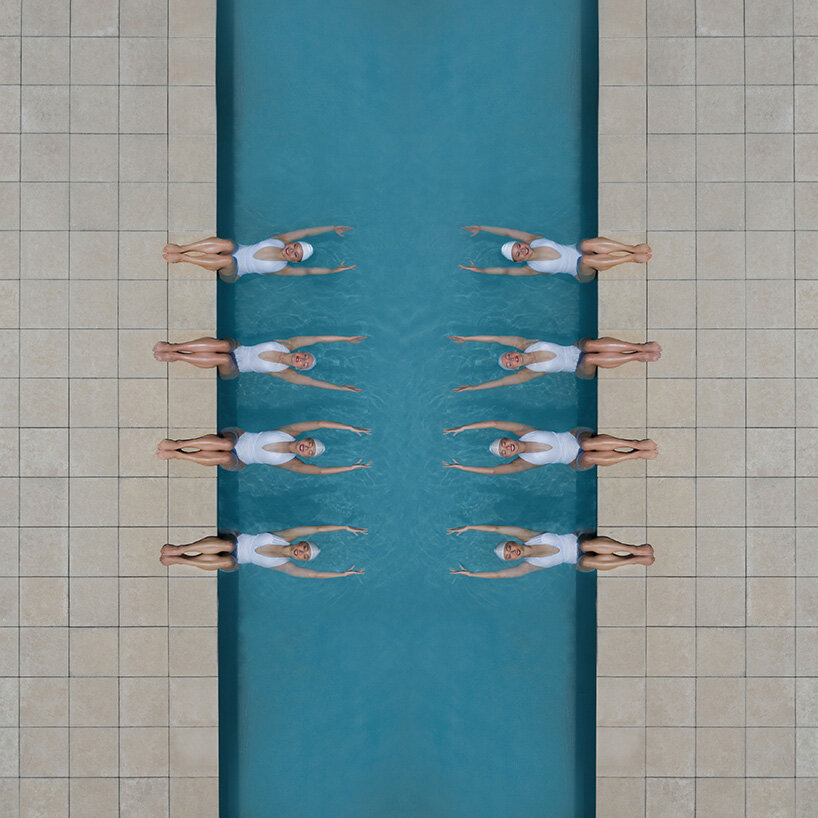 brad walls captures synchronized swimmers from above