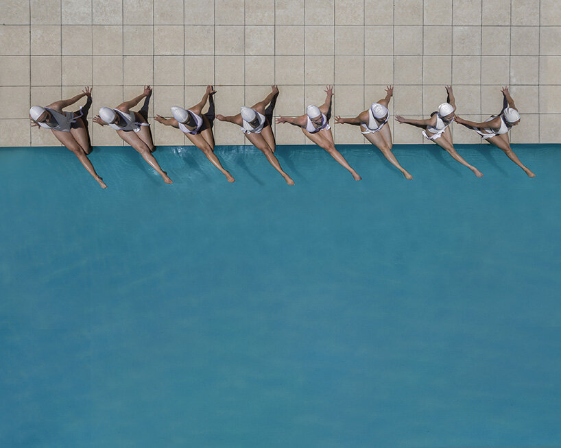 brad walls captures synchronized swimmers from above
