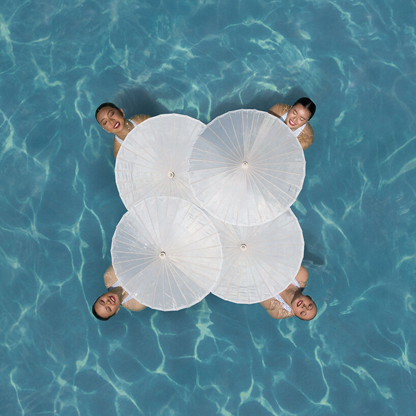 brad walls captures synchronized swimmers from above