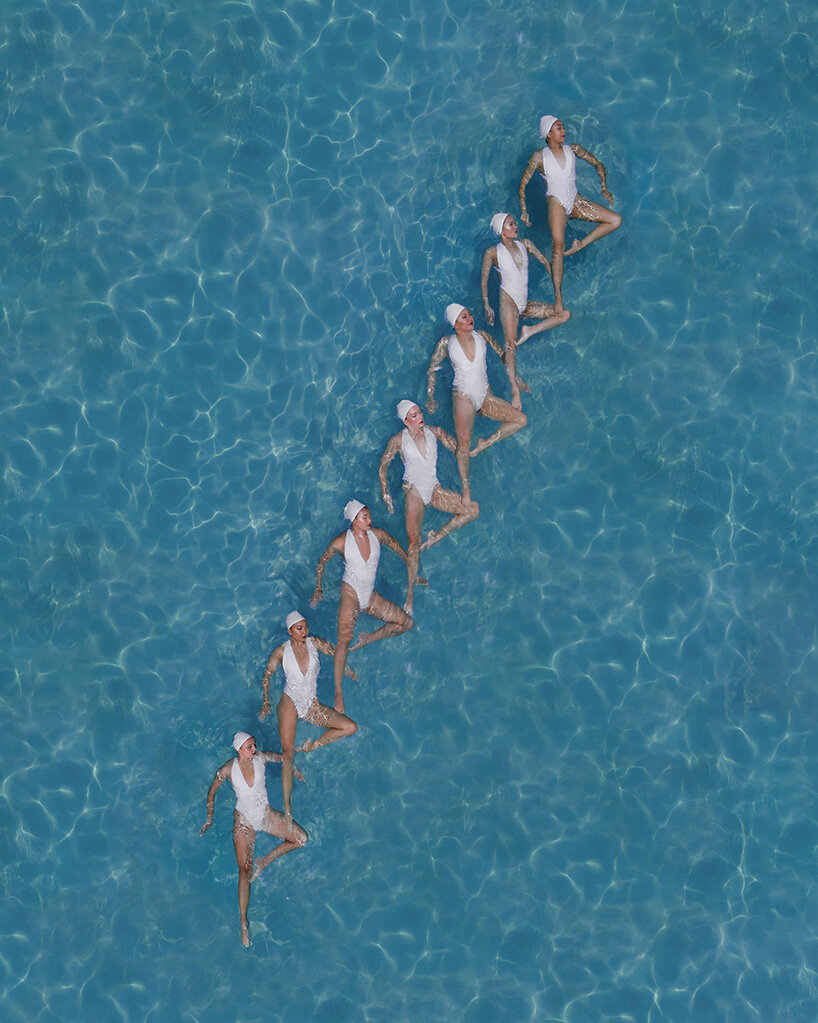 brad walls captures synchronized swimmers from above