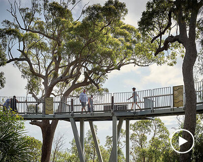 design + architecture creates boardwalk with sweeping panoramic views of australia