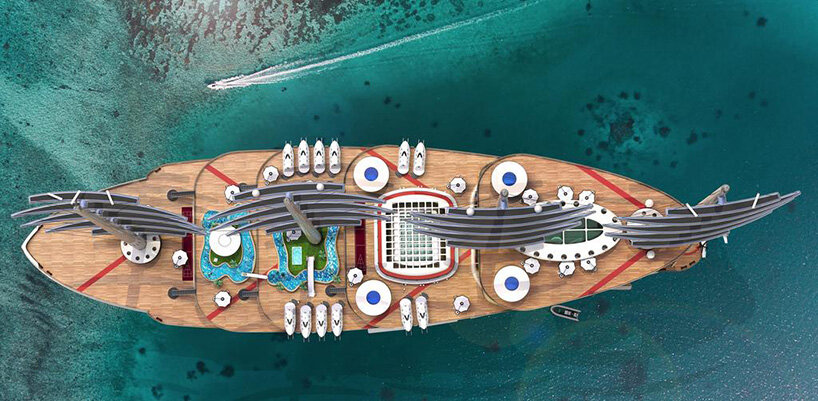 the galleon, a futuristic sailing gigayacht concept that can host 200 guests - 1