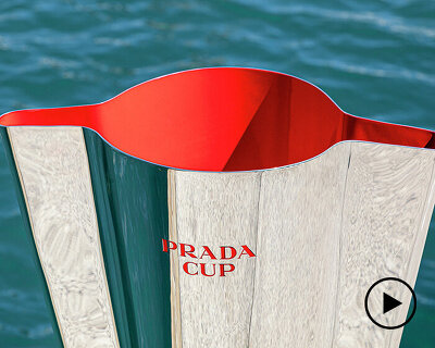 marc newson references flight & weightlessness in the prada cup trophy