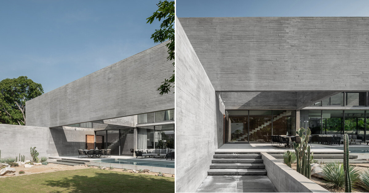 Intersecting Concrete Slabs Outline Stu D O Architects Monolithic Residence In Thailand