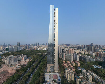 morphosis completes supertall hanking center in shenzhen with a web-like detached core