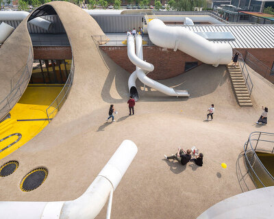 waa transforms 1970’s warehouse in beijing into experiential playscape for children