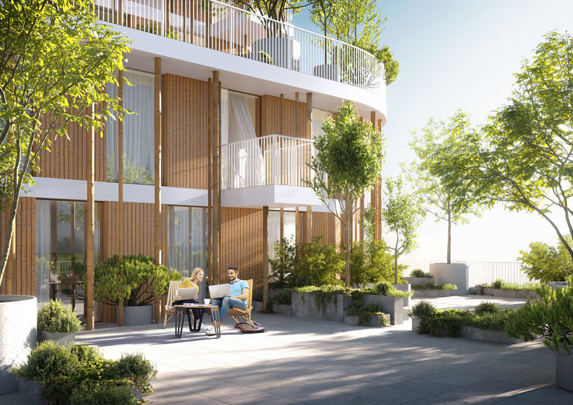 bamboo columns clad 'vancouver forest' residential development in canada designboom