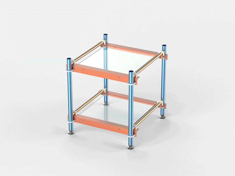 1/plinth studio converts pipes and U-bolt joints into vibrant art furniture