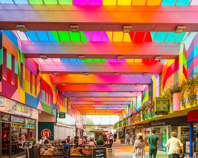 morag myerscough completes a vibrant and immersive 'endless ribbon' in coventry