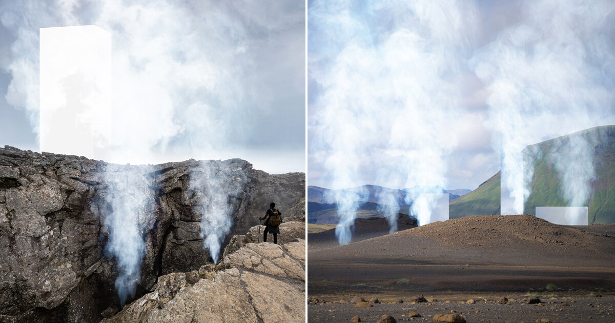 404 error page deisgn example #289: EX FIGURA uses water vapor to shape viewing tower landmark in iceland