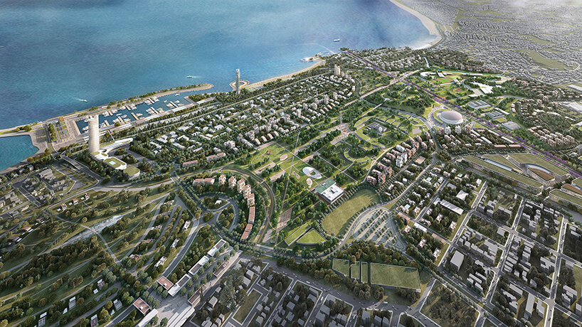 foster and partners's coastal masterplan reveals the first green high-rise building in greece