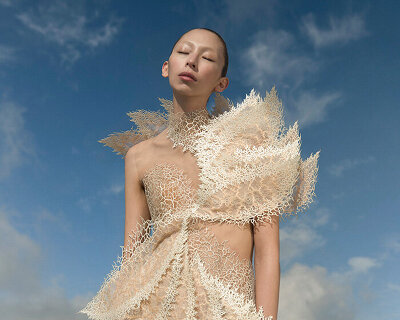 iris van herpen designs dresses with parley's ocean-sourced upcycled plastic