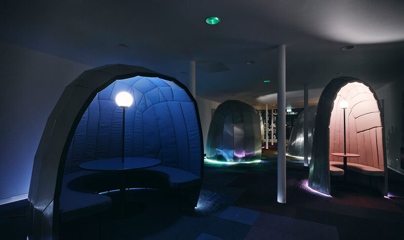 lazerian's aluminium pods occupy an art gallery-cum-bar in manchester designboom