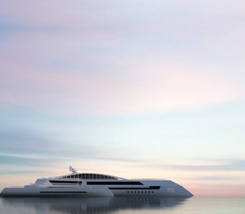 seaplane-like superyacht 'estrella' divides its hull wings into three masses - 1