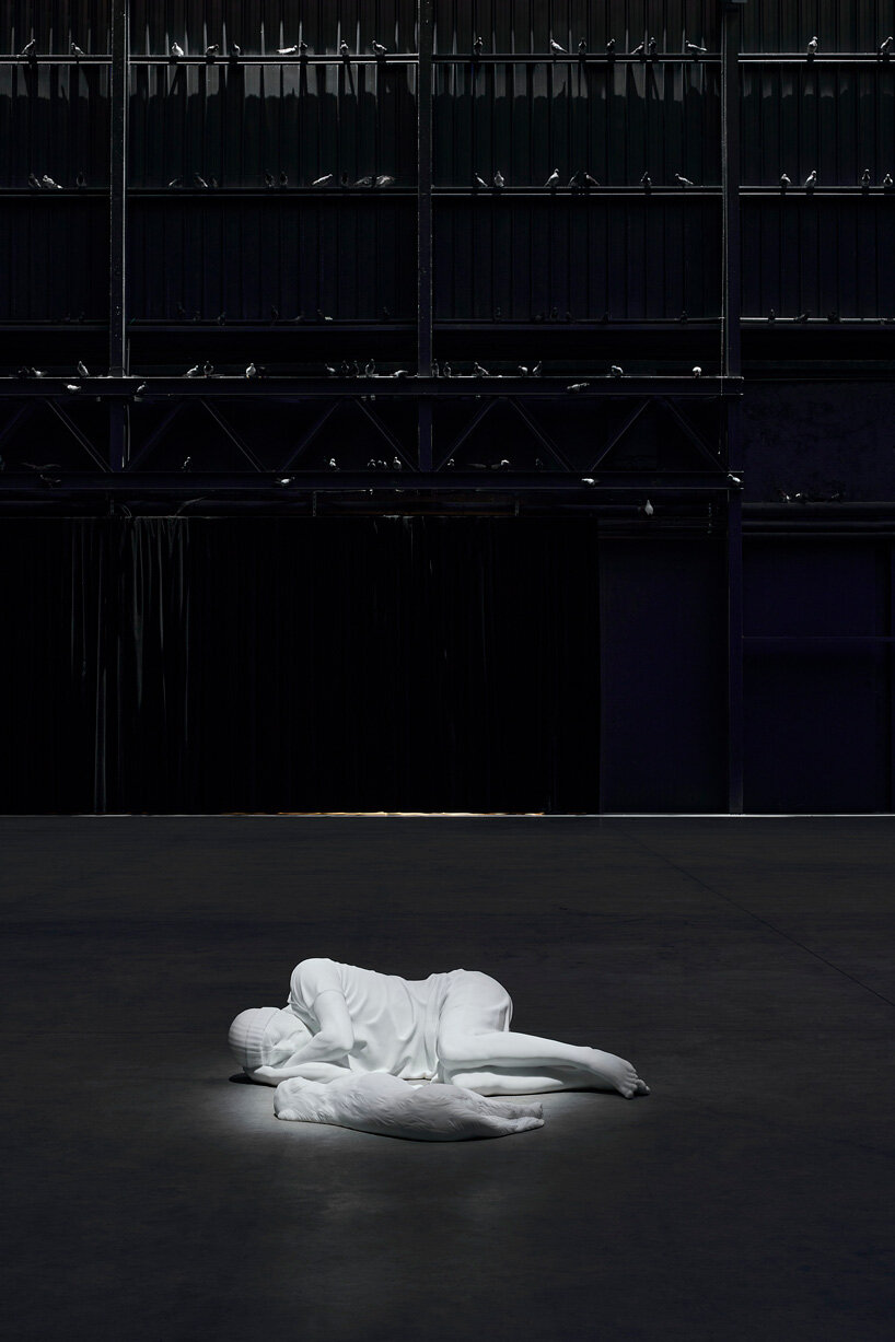 maurizio cattelan unveils 9/11 memorial in 'breath ghosts blind' show at pirelli hangarbicocca